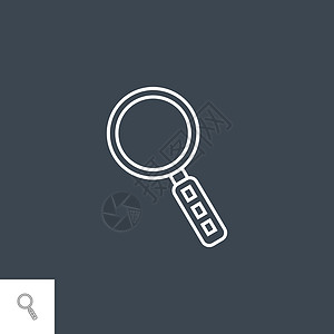 搜索行图标玻璃网络放大镜解决方案引擎营销插图服务背景图片