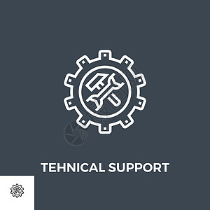 技术支持 Line 图标作坊工程环境硬件整修工具维修工厂机械齿轮背景图片