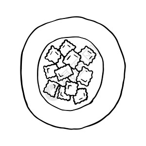 头伏饺子二优面拉维奥利意大利传统食品 手画肖像风格插图面条烹饪草图食物文化饺子美食蔬菜雕刻设计图片
