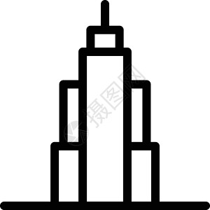 哈里发塔地标社论标识哈里发圆圈纪念碑创造力黑色插图城市建筑插画