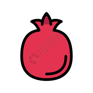 石榴果水果果标识插图食物果汁水果石榴甜点白色饮食红色插画