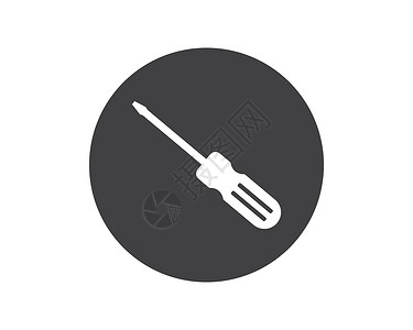 飞利浦螺丝刀标志图标矢量设计插图金属作坊扳手白色工程服务工具维修工人插画