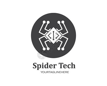 蜘蛛技术蜘蛛标志图示矢量图标插图电脑工作室服务商业网络动物标识电路机器互联网背景图片
