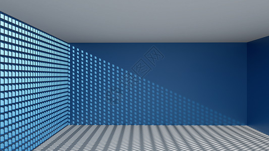 3d 抽象矩形形状转换走廊激光长方形地面房间反射渲染框架墙纸展示背景图片