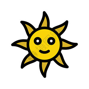 夏季夏天圆形天气气候插画家网络插图阳光背景图片