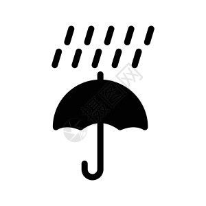 粉湿伞伞式雨伞下雨天气白色安全气候气象黑色季节插图插画