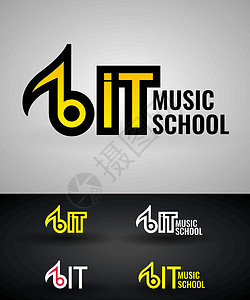 学校标志设计音乐学院 迪斯科 声乐课程 作曲家 歌手矢量标志的标识模板 注意 web 标识 抽象音乐标志图标矢量设计插画