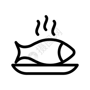 海产海鲜盘子餐厅柠檬卡通片菜单烹饪白色插图食物背景图片