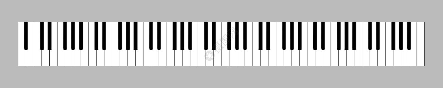 钢琴键盘爵士乐素材免费下载88 个键全尺寸键盘3d 插图背景