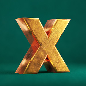 Fortuna 金字X 在潮水绿色背景的大写字母 X背景图片