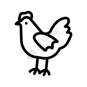 农耕动物村庄食物网络家畜小鸡黑色农场乡村插图背景图片