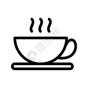 热的商业草本植物插图咖啡草本茶壶餐厅黑色杯子饮料背景图片