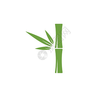 为您的徽标图标 vecto 的绿叶竹植物树叶绿色艺术森林白色发芽热带插图标识背景图片
