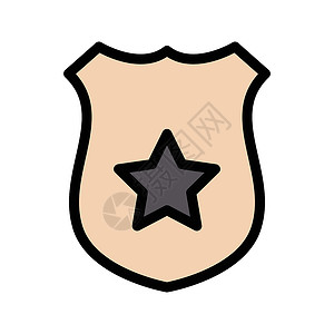 勋章奖牌金属标识配件成就侦探机构警察安全黑色星星背景图片
