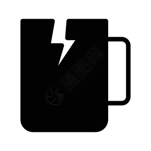杯子液体白色玻璃垃圾饮料食物咖啡店黑色插图餐具背景图片