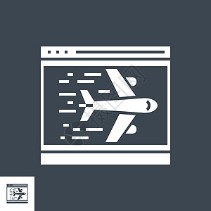 着陆页矢量字形 Ico白色技术互联网界面引擎插图商业网站飞行设计背景图片