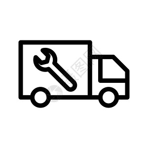 服务货物盒子商品运输车卡车顾客货运运输车辆成套背景图片