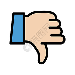 坏商业手指投票白色按钮插图互联网网络拇指高清图片