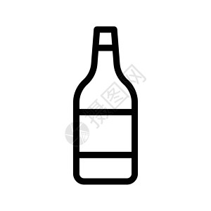 黑色啤酒标签酒精酒庆典菜单酒厂黑色餐厅饮料标签酒吧玻璃脖子插画