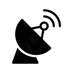克雷达天天线车站网络信号插图收音机互联网海浪雷达电视上网插画