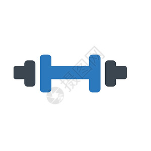 健身房白色力量身体运动肌肉重量酒吧插图杠铃背景图片