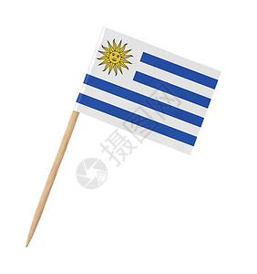 木棍上乌拉圭的纸面小旗背景图片