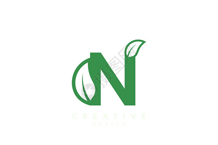 green orange叶叶和字母字母的组合 最小度和简单的绿色设计Green农业植物生态标识字体花园生长树叶繁荣环境插画