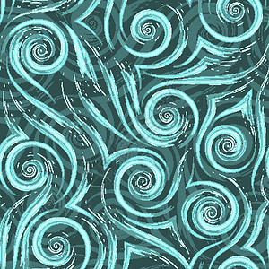 护角条矢量无缝的透风或波浪图案 以潮水绿色 滑动螺旋条和角绿色纹理装饰纸织物插画