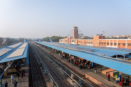 印度车站印度Jodhpur火车站铁路城市建筑运输旅游游客旅行交通民众服务背景
