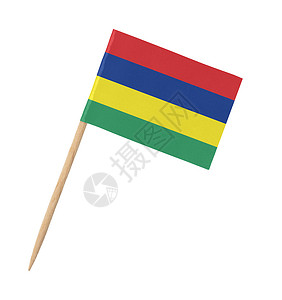木棍上毛里求斯的纸面小旗背景图片