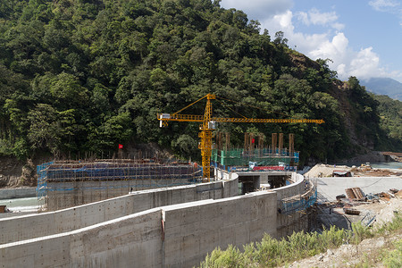 Annapurna地区水力发电厂建筑工地活力卡车植物工程电路项目起重机液压车站水电图片