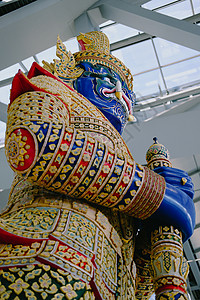 泰国巨型园艺雕像艺术监护人雕塑背景图片