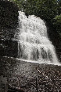 马里兰州穆迪溪瀑布公园溪流旅行背景图片