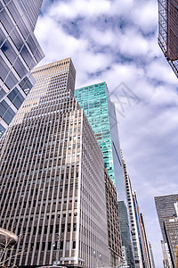 看着新纽约市曼哈顿的天线建筑物办公室日落街道大楼摩天大楼旅行城市地标景观纽约城高清图片素材