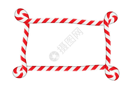 与漩涡边缘的棒棒糖边界与拷贝空间 圣诞节设计的红色和白色镶边框架 独特而不寻常的手绘圣诞背景 简单圣诞贺卡的创意矢量模板背景图片