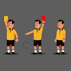 惩治男子足球裁判动作字符 Collectio插画