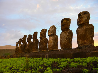 摩星岭复活岛神像雕像法力摩艾毛衣力量纪念碑宗教旅行历史公园天空背景