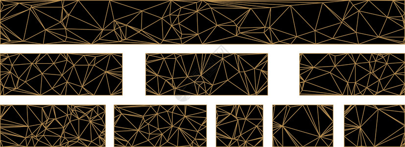 抽象二维几何彩色背景插图卡片金属正方形黑色金色横幅坡度玫瑰织物背景图片