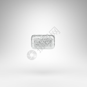 白色背景上的减号 具有光泽金属质感的折痕铝箔 3D 标志背景图片