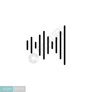 均衡器频率矢量图标 音频信号体积插图波形收音机脉冲海浪技术音乐声波放大器背景图片
