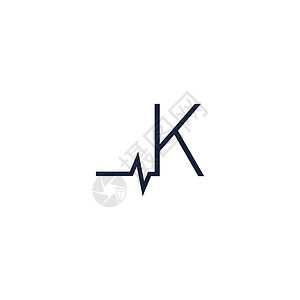 字母 K 图标标志与脉冲图标设计相结合背景图片
