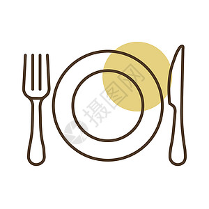 不干净食物晚餐和叉子矢量 ico早餐金属用具银器陶瓷餐具餐厅刀具用餐服务插画