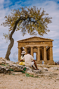 石头柱子西西里岛西西里人高清图片