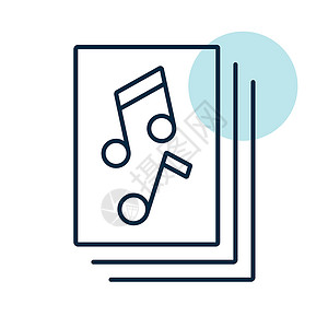 音乐书与音符矢量 ico高音笔记笔记本学习床单插图标识图书馆教育歌曲背景图片