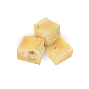 三个黄奶酪立方体的构成营养味道早餐小吃食物广告产品美食厨房创造力背景图片