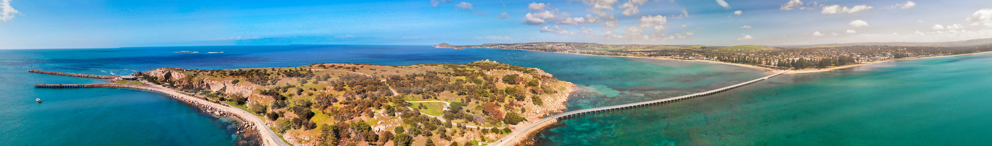 维克多澳大利亚Granite岛和的全景空中观察花岗岩海岸线海洋风景海景海滩旅行旅游自然保护区胜利者背景