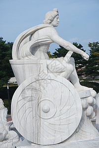 石雕像白色的巴洛克风格高清图片