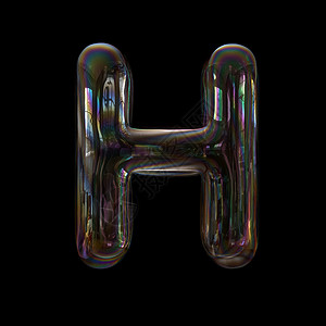 3D字母素材泡泡 3d 字母 H-大写 3d 字符背景