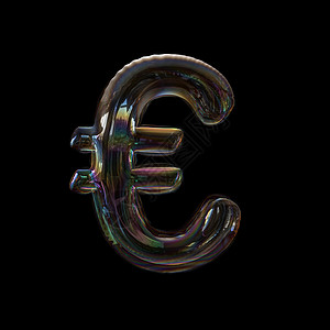 泡沫欧元货币符号 - 3d 商业符号背景图片