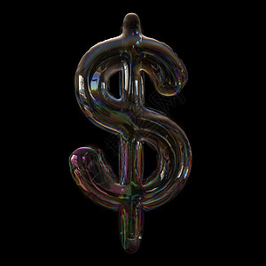 泡沫美元货币符号 - 3d 金钱符号背景图片